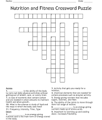 nutrition and fitness crossword puzzle