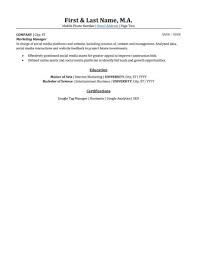 advertising & marketing resume sample