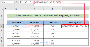 in excel excluding weekends and holidays