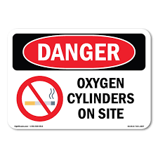 osha danger sign oxygen cylinders