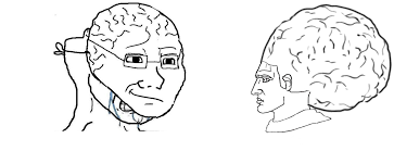 Post your templates or request one instead!. Small Brain Crying Wojak Hiding Behind Smug Big Brain Talking To Actual Big Brain Chad Memetemplatesofficial