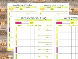 Health And Fitness Tracker Free Printable Food Exercise