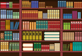 Bücherregal in Der Bibliothek, Wissensillustration Vektor Abbildung - Illustration von buch, vektor: 128741947