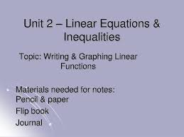 ppt unit 2 linear equations