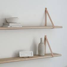 Leather Strap Shelf Floating Wall