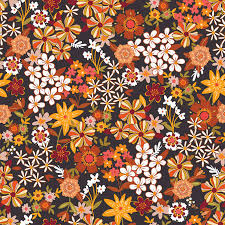 colorful groovy flowers seamless