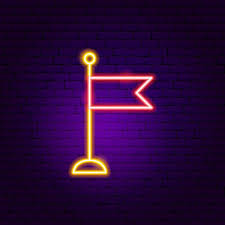 Flag Neon Sign Vector Ilration Of