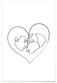 Verzameling door tatyana deal schilderen teken. Dog Love Poster Juniqe