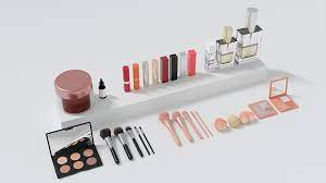 set of cosmetics for make up 3d model