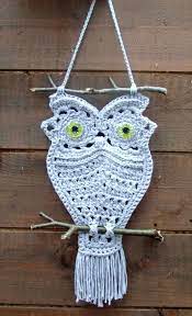 Crochet Owl Hanger In Macrame Style