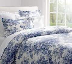 blue and white toile bedding by jewel