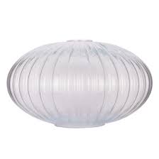 Reeded Oval Glass Lamp Shade 11 8