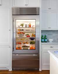 glass front refrigerator with freezer