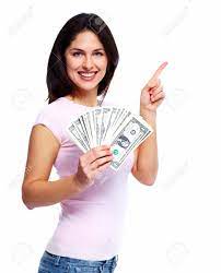 Счастливая Женщина С Деньгами Фотография, картинки, изображения и  сток-фотография без роялти. Image 18763680