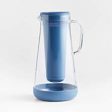 7 Cup Blue Glass Water Filter Pitcher
