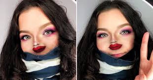 weird insram trend tiny face makeup