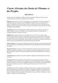 Pdf Charte Africaine Des Droits De Lhomme Et Des Peuples