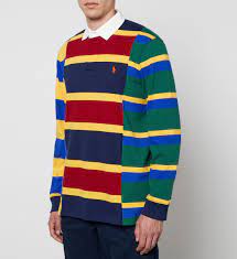 colour block cotton rugby shirt
