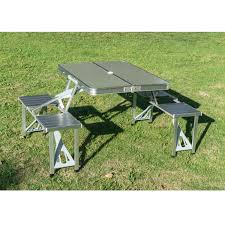 Find great deals on ebay for patio table and chairs. Outsunny Portable Folding Camping Picnic Table And Chairs Stools Set Party Field Kitchen Outdoor Garden Bbq Aluminum Garden Furniture Sets Garden Outdoors