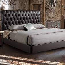 leather bed frame luxury king size bed