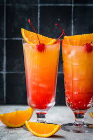 easy tequila sunrise mocktail crowded