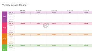 weekly lesson planner excel template