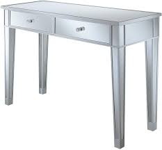 Price match guarantee enjoy free shipping and best selection of mirrored desk accessories that matches your unique tastes and budget. Amazon Com Convenience Concepts Gold Coast Mirrored Desk Silver Mirror Furniture Decor