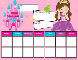 princess reward chart printable