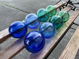 Beach Glass Floats Set Of 8 Small Hand