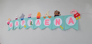 peppa pig name banner happy painting