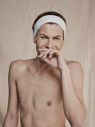 happy young androgynous male model with