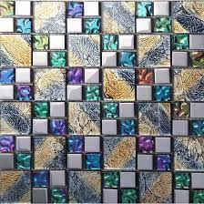 Iridescent Glass Mosaic Tile Brick