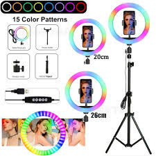 Usb Rgb Led Ring Light W Stand Lamp Lighting Kit For Makeup Phone Camera Video Ebay