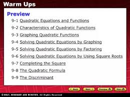 Ppt 9 1 Quadratic Equations And