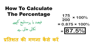 how to calculate the percene in urdu