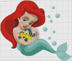 Free Ariel Mermaid Cross Stitch Chart