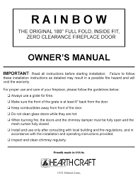 hearth craft rainbow owner s manual pdf
