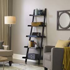 roth java wood 5 shelf ladder bookcase