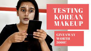 testing korean make up on indian skin