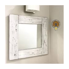 Whitewash Mirror White Wood Frame