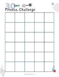 30 day fitness challenge printable pdf