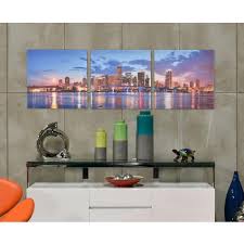 Miami Skyline Iii Set Of 3 Acrylic Wall