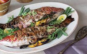 grilled whole snapper with herbs and