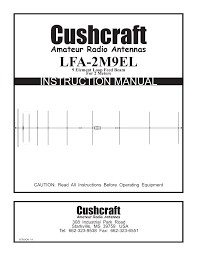 cushcraft lfa 2m9el antenna manual