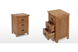 Rustic Oak 3 Drawer Bedside Cabinet
