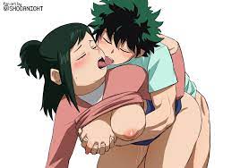 Midoriya Izuku and Midoriya Inko 