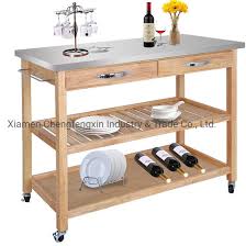 A diy kitchen island is a great way to add a custom centerpiece to your kitchen. Natural Wood Kitchen Cart Rolling Kitchen Island Utility Serving Cart China Cart Furniture Coner Organizer Made In China Com