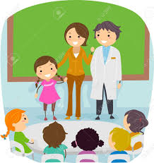 Illustration Of A Kid Presenting Her Parents Stock Photo Picture