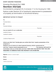 landlord notice short ured tenancies