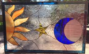 Mystical Star Sun Moon Stained Glass